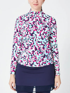 New SanSoleil Women's SolTek LUX 1/4 Zip Golf Sun Shirt  - Palazzo Fuchsia Size S MSP$104 - 0