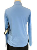 New Ibkul Women's Periwinkle Long Sleeve Zip Mock Sunshirt w/ Logo MSP$100-2