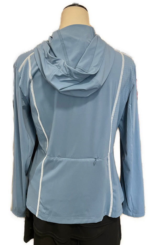 New Nivo Sport Women's Blue Amara Golf Cardigan Jacket w/ Logo MSP$140