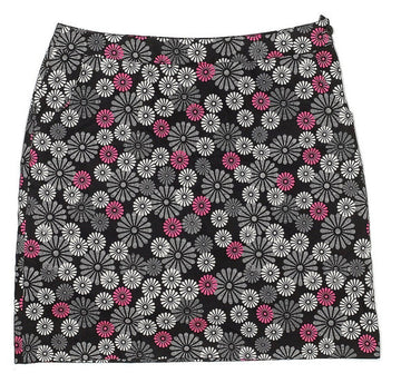 NEW Monterey Club 19.5" Black White & Pink Floral Skort Size 14 - 0
