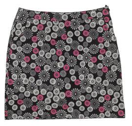 NEW Monterey Club Women's19.5" Black White & Pink Floral Skort Size 14 - 0