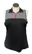 Slazenger Women's Sleeveless Black Striped Golf Polo Size XL-1