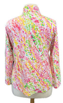 Ibkul Women's Pink Floral Cougar Print Long Sleeve Sun Shirt Size XL MSP$100-2