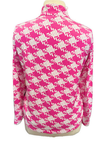 Icikuls Women's Blue & Lime Floral Long Sleeve Zip Mock Sun shirt - 0