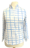 Ibkul Women's Cordova Periwinkle Print Long Sleeve Sun Shirt MSP$100-3