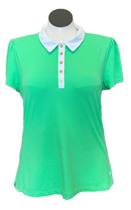 Women's Lilly Pulitzer Luxletic Green Golf Polo Size L MSP$108