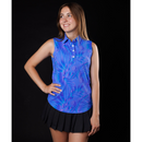 New Sunday Swagger Sleeveless Women's Golf Polo - Blue Lagoon-3