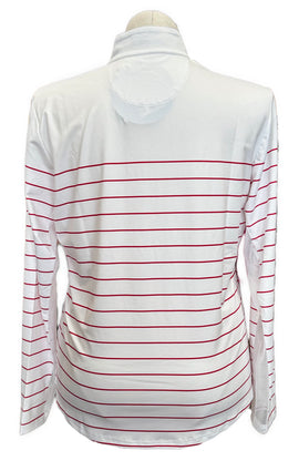 New San Soleil Solcool Old Glory Print Long Sleeve Zip Mock Sunshirt MSP$104 - 0