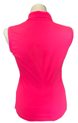 Women's Nike Golf Tour Performance Bright Pink Sleeveless Golf Polo Size L - 0
