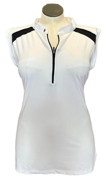 Lopez White & Black Sleeveless Top w/Mesh Panels Size 3X