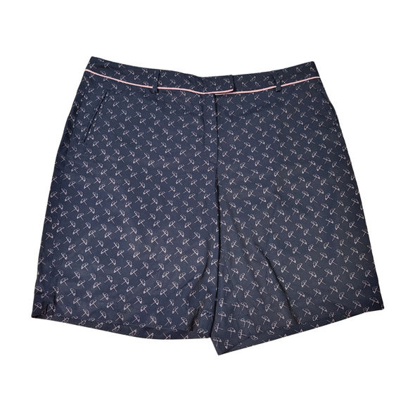 Lady Hagen Navy & Lavender Umbrella Print Golf Shorts Size 16