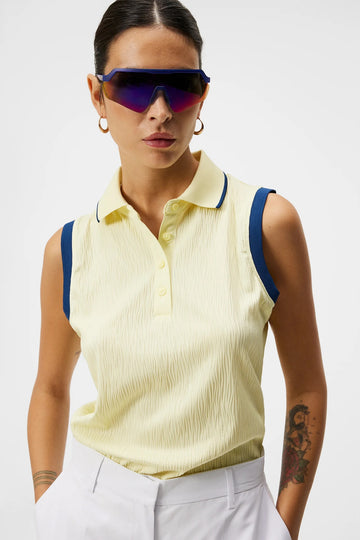 J.Lindeberg Women's Yellow Lila Sleeveless Golf Polo Size XL MSP$95 - 0