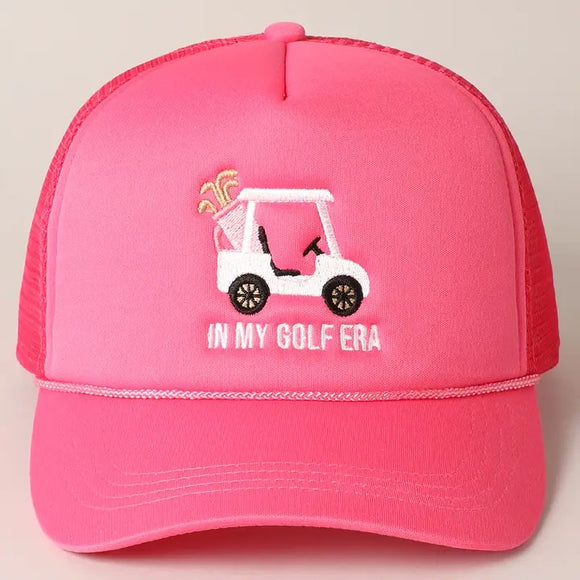 New Golf Cart and in My Golf Era Embroidery Trucker Hat