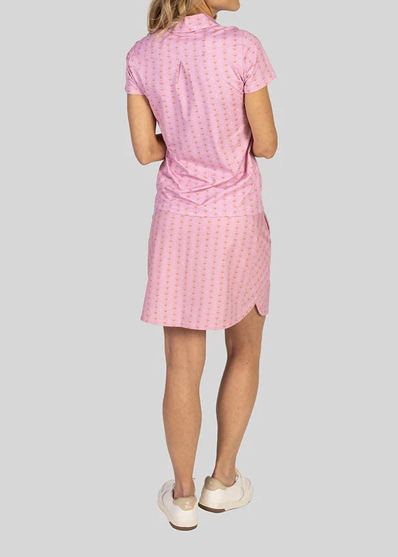 William Murray Pink Cocktail Print Spinner Golf Skort Size L MSP$88