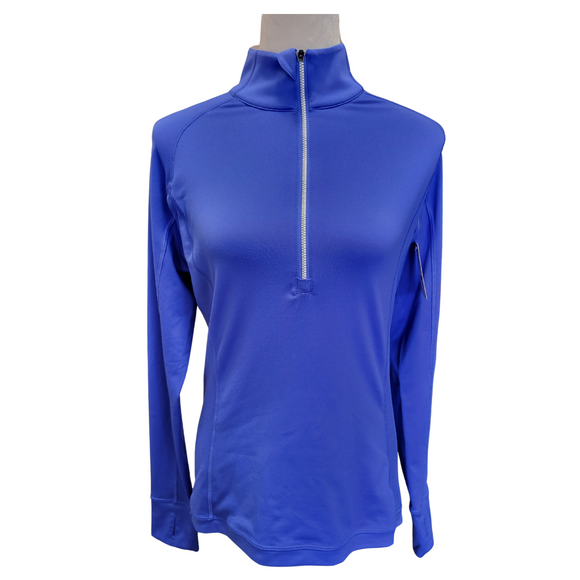 Women's Puma Blue 1/2 Zip Mock Neck Long Sleeve Pullover Size S MSP$65
