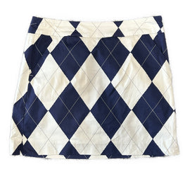 Loudmouth Navy & White Argyle Golf Skort Size 4 MSP$99