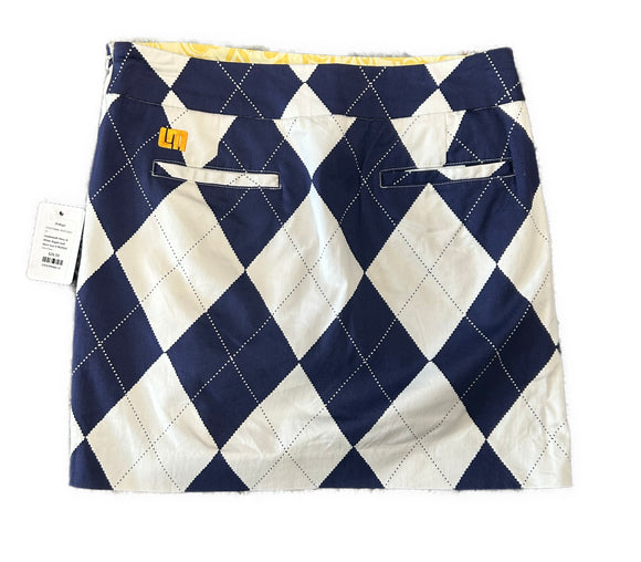 Loudmouth Navy & White Argyle Golf Skort Size 4 MSP$99