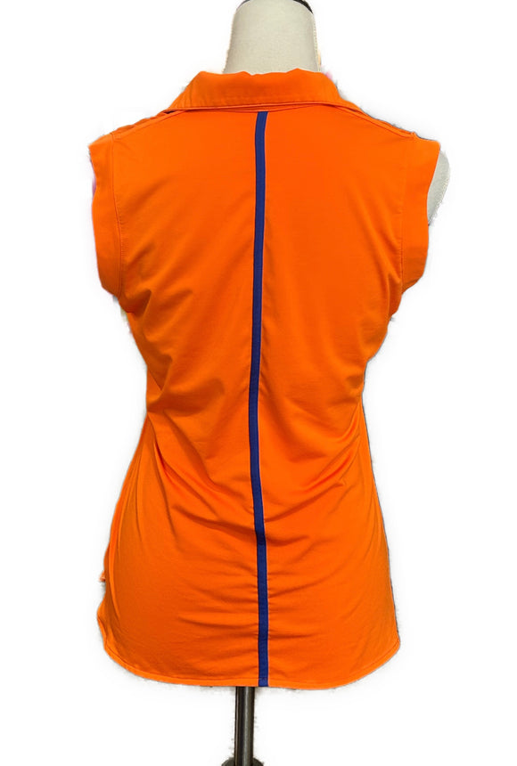 EP Sport Women's Orange Sleeveless Golf Polo Size S MSP$68