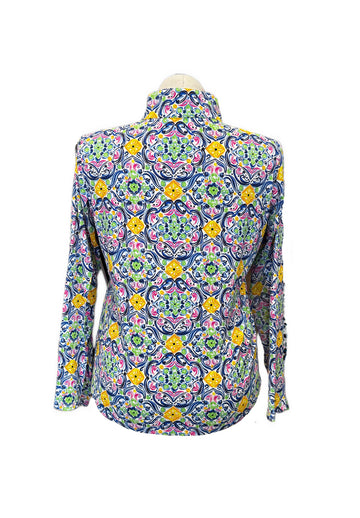 Ibkul Blue Multicolored Women's Pullover Size XL MSP$91 - 0