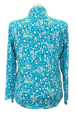 Ibkul Teal Geometric Patterned Women's Pullover Size XL MSP$91 - 0