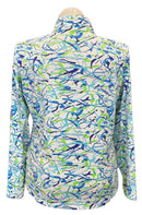Ibkul Blue & Green Patterned Women's Pullover Size XL MSP$91-2