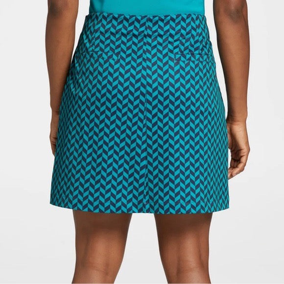 Lady Hagen Teal & Navy Herringbone Golf Skort Size 16