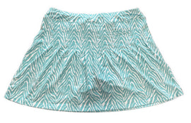 Sport Haley Teal & White Pleated Animal Patterned Women's Golf Skort Size L - 0