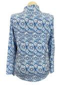 Ibkul Blue Watercolor Pattern Women's Pullover Size XL MSP $91-2