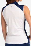 New EP NY Sleeveless Paisley Contrast Golf Polo Size M. MSP$84-3