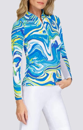 New Tail Kali Raglan Marble Flow Longsleeve Sunshirt Size XS MSP$100