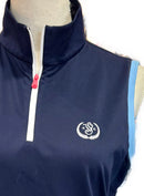 RLX Women's Navy Sleeveless Golf Polo w/ Contrast Trim & Logo Size L MSP$128-2