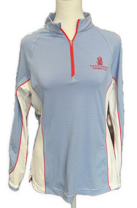 Peter Millar Women's Blue Striped Pullover w/ Red Trim & Logo Size S MSP$130