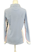 Peter Millar Women's Blue Striped Pullover w/ Red Trim & Logo Size S MSP$130-2