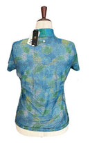 New EP NY Women's Cap Sleeve Tie Dye Mum Floral Print Goilf Top Size M MSP$88-2