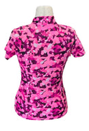 Tzu Tzu Pink Camo Lucy Short Sleeve Golf Top Size S MSP$110-2