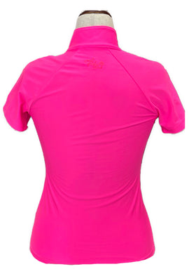 Tzu Tzu Women's Lucy Short Sleeve Zip Golf Top Size S MSP$110 - 0