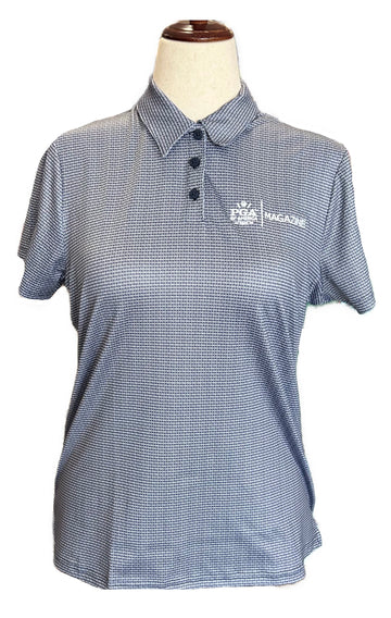 Antigua Navy Print Short Sleeve Golf Polo w/ Logo Size M