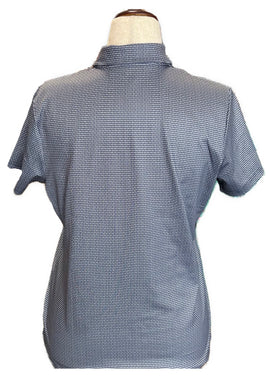 Antigua Navy Print Short Sleeve Golf Polo w/ Logo Size M - 0