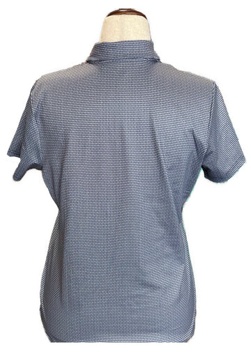 Antigua Navy Print Short Sleeve Golf Polo w/ Logo Size M - 0