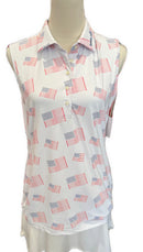 Swing Juice Women's Flag Sleeveless Golf Polo Size L MSP$88-2