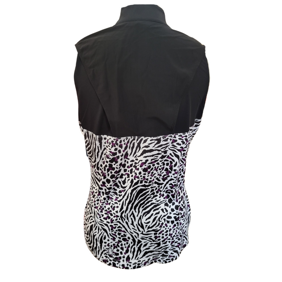 GG Blue Purple & Black Glitter Animal Print Sleeveless Top SIze M MSP$75