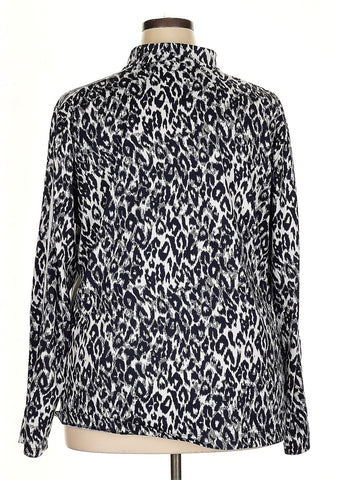 Tail White Label Navy & White Animal Print Pullover Size 3X - 0