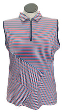 Lady Hagen Patriotic Stripe Sleeveless Golf Polo Size XL-1