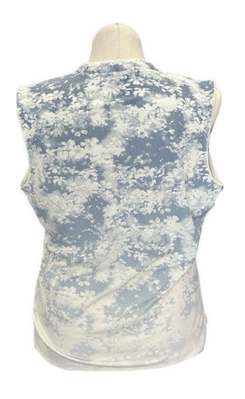 Lady Hagen Ivory & Slate Floral Sleeveless Golf polo Size XL - 0