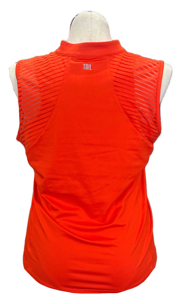 Tail Activewear Dark Orange Sleeveless Golf Polo Size XL