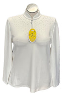 New Greg Norman White & Pearl Women's Golf Pullover Size XL MSP $64-1