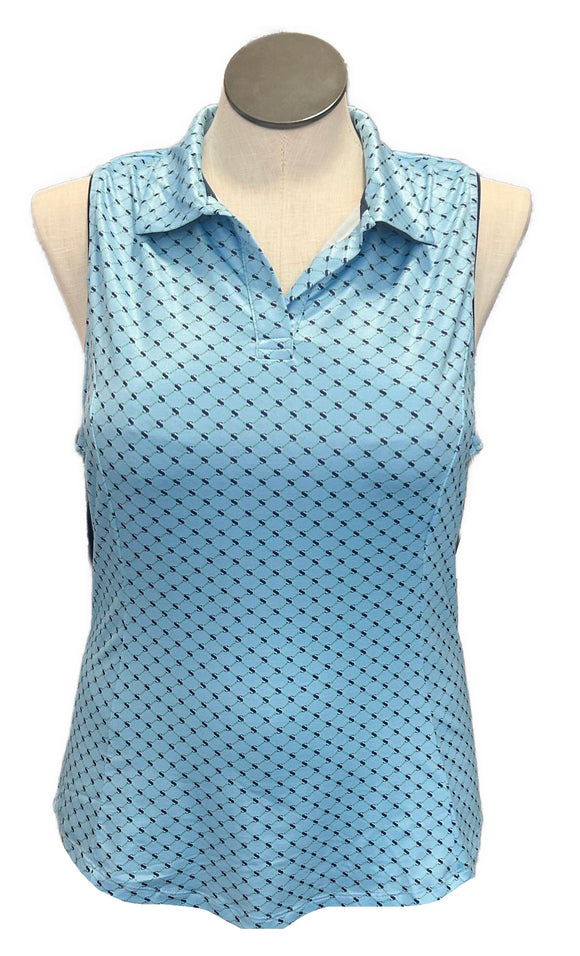 Scratch Seventy Blue Logo Sleeveless Golf Polo Size XL