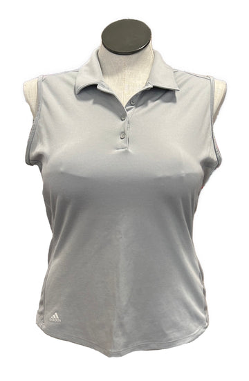 Adidas Gray Sleeveless Women's Golf Polo Size L