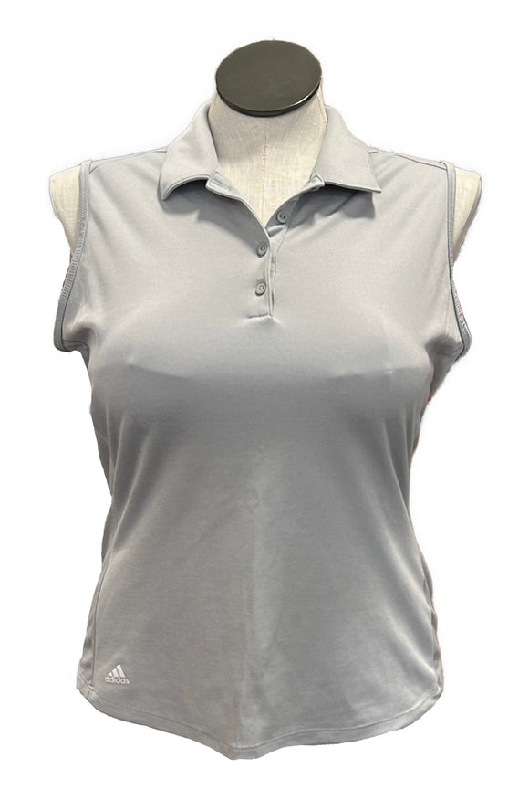 Adidas Gray Sleeveless Women's Golf Polo Size L