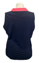 Sport Haley Women's Navy & Coral Sleeveless Golf Polo Size XL-2